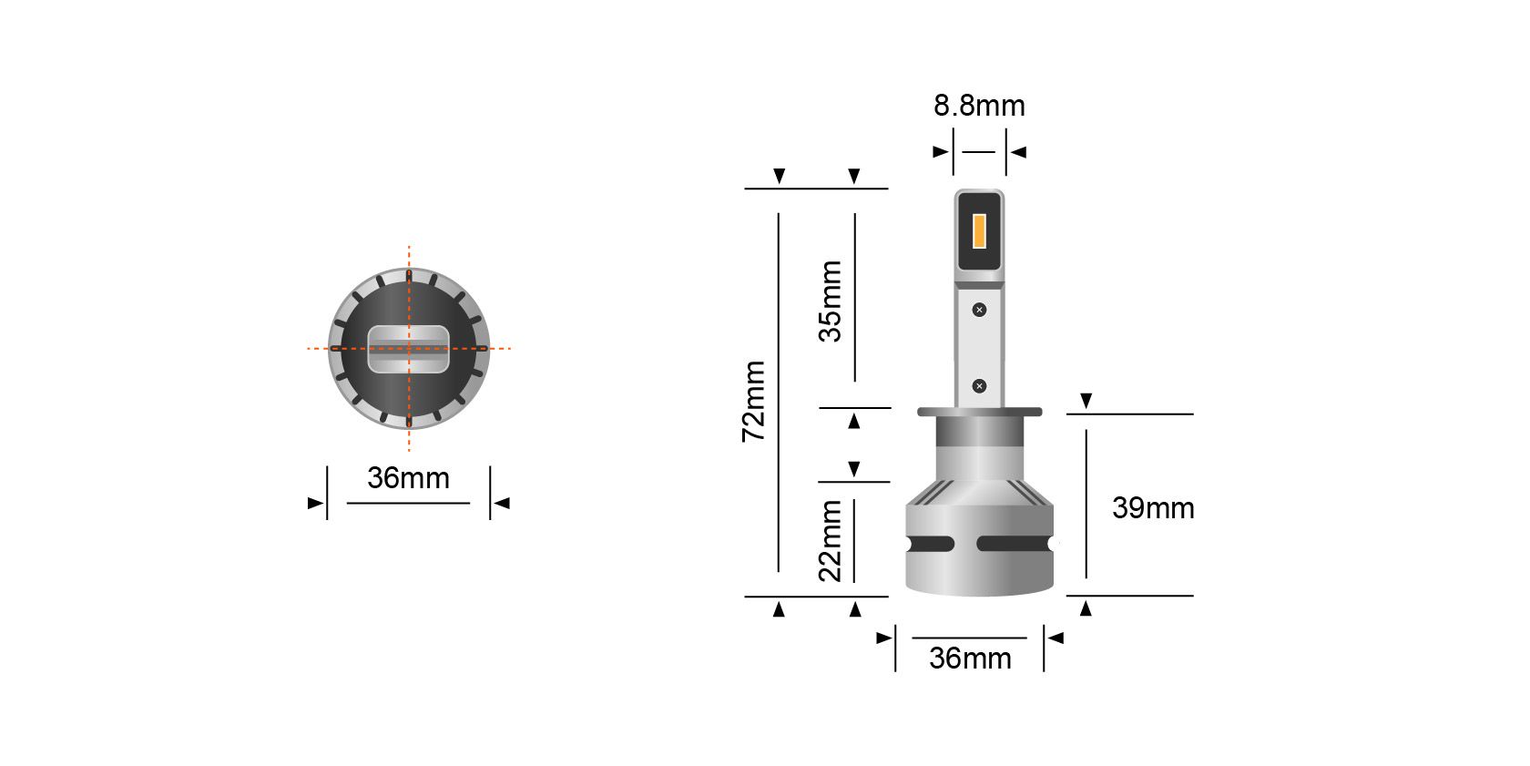 PROJECT H1 LED Projector Head Light Conversion Kit